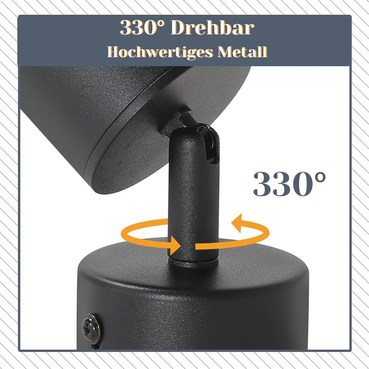 DECKENSTRAHLER Freiheit 1-flammig 6/6/14 cm - Schwarz, Metall (6/6/14cm) - Nettlife