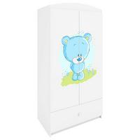 BABYKLEIDERSCHRANK 2 Türen Weiß - Weiß/Hellblau, Holzwerkstoff (90/187/57cm) - Petits-meubles