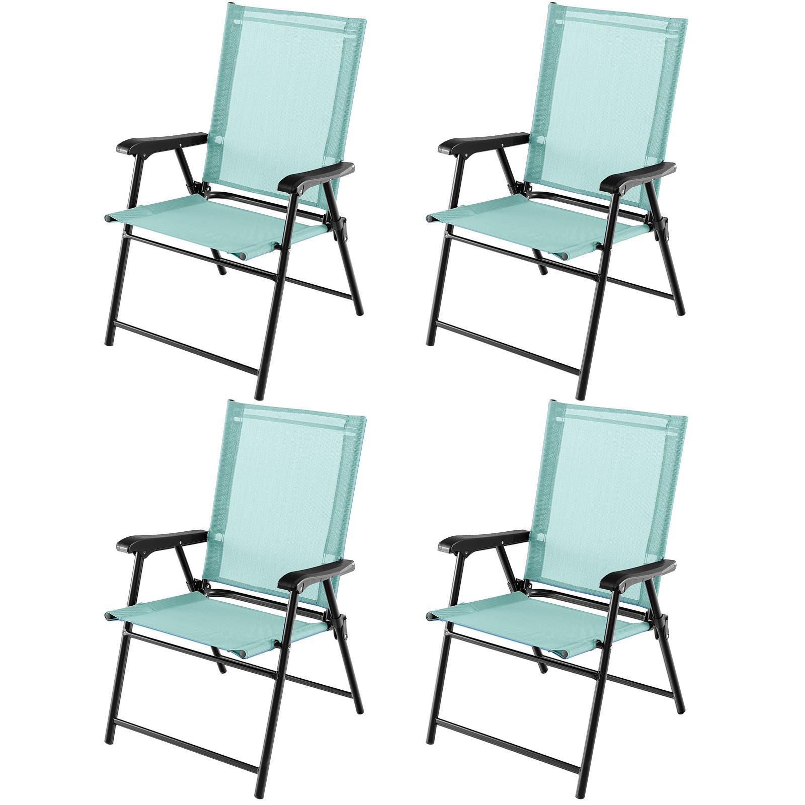 TERRASSENSTUHL Minzgrün (4-teilig) - Mintgrün, Metall (65/93/60cm) - COSTWAY