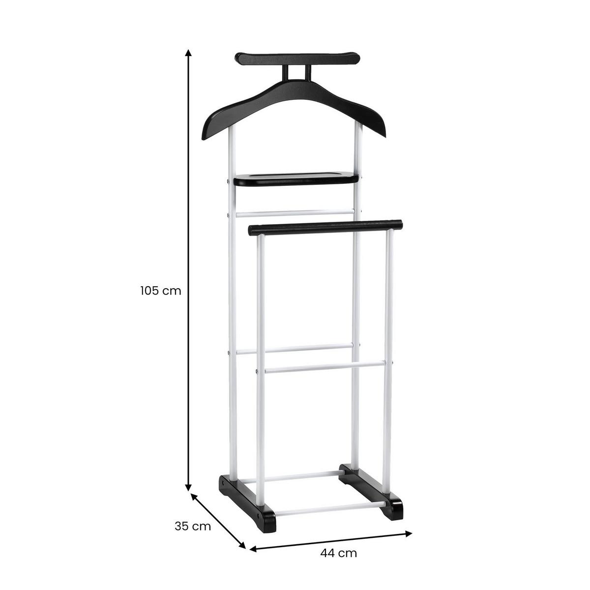 HERRENDIENER MEDINA weiß/schwarz - Schwarz/Weiß, Metall (44/105/35cm) - IDIMEX