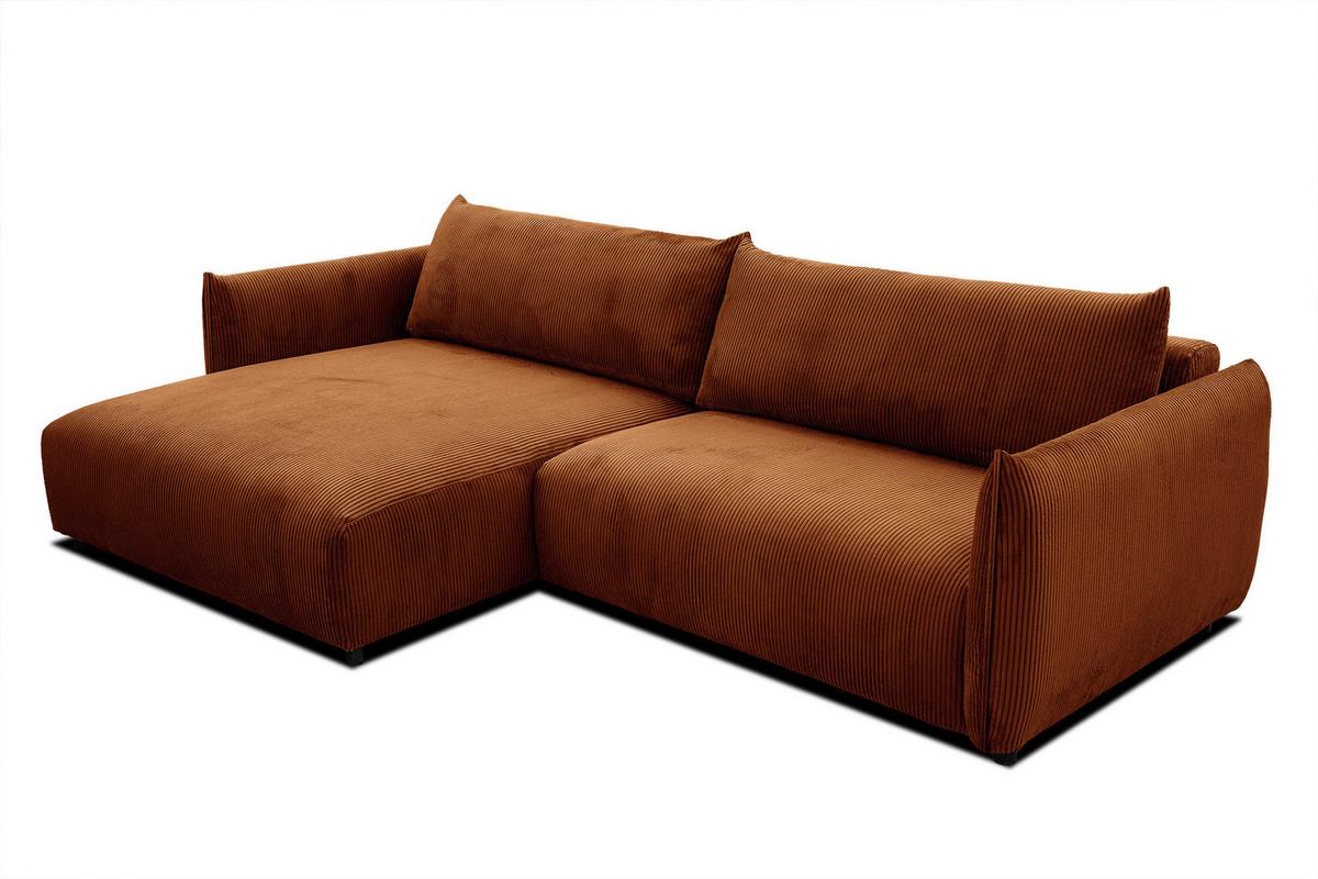 ECKSOFA TAUER 5-Sitzer, orange - Schwarz/Orange, Holzwerkstoff/Kunststoff (174/292cm) - Wozimo