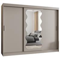 SCHIEBETÜRENSCHRANK mit Spiegel SPOTI 200/250/62 3-türig - Kaschmir/Silberfarben, Holz (250/200/62cm) - MÖBEL KRYSPOL