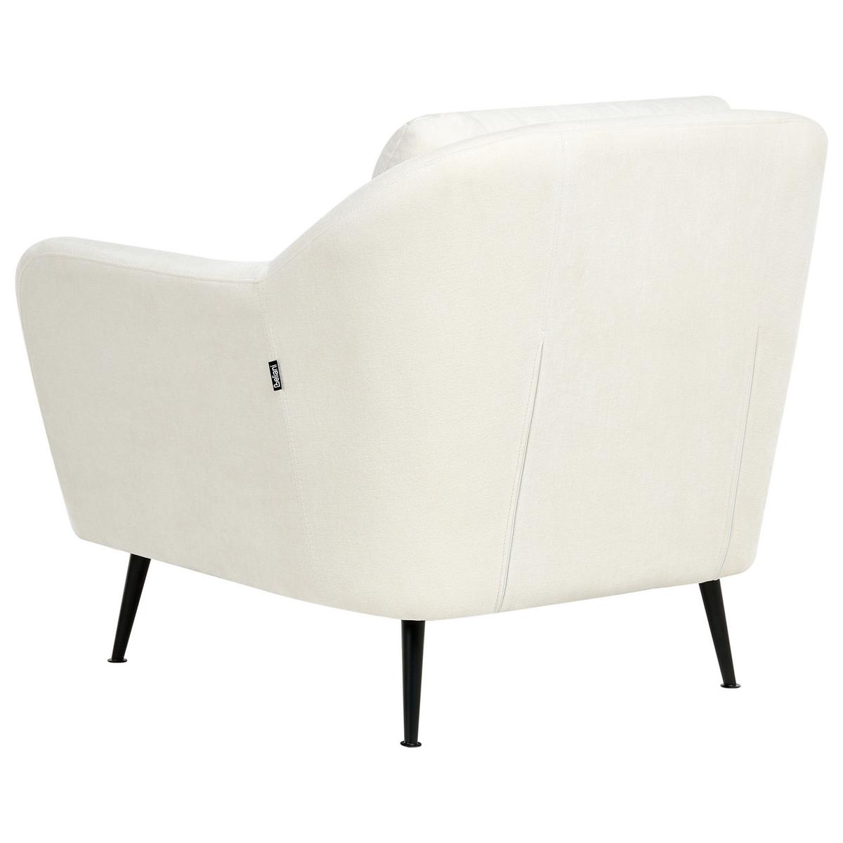 SOFA-SET 3-Sitzer Chenillegewebe Weiß Eiby - Schwarz/Weiß, Textil (148/80/91cm) - Beliani