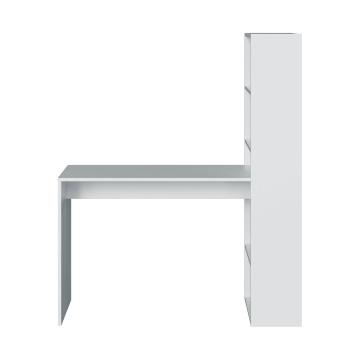 SCHREIBTISCH mit Regal - L120 cm - Weiß, Holzwerkstoff (6.7/53/144cm) - Calicosy