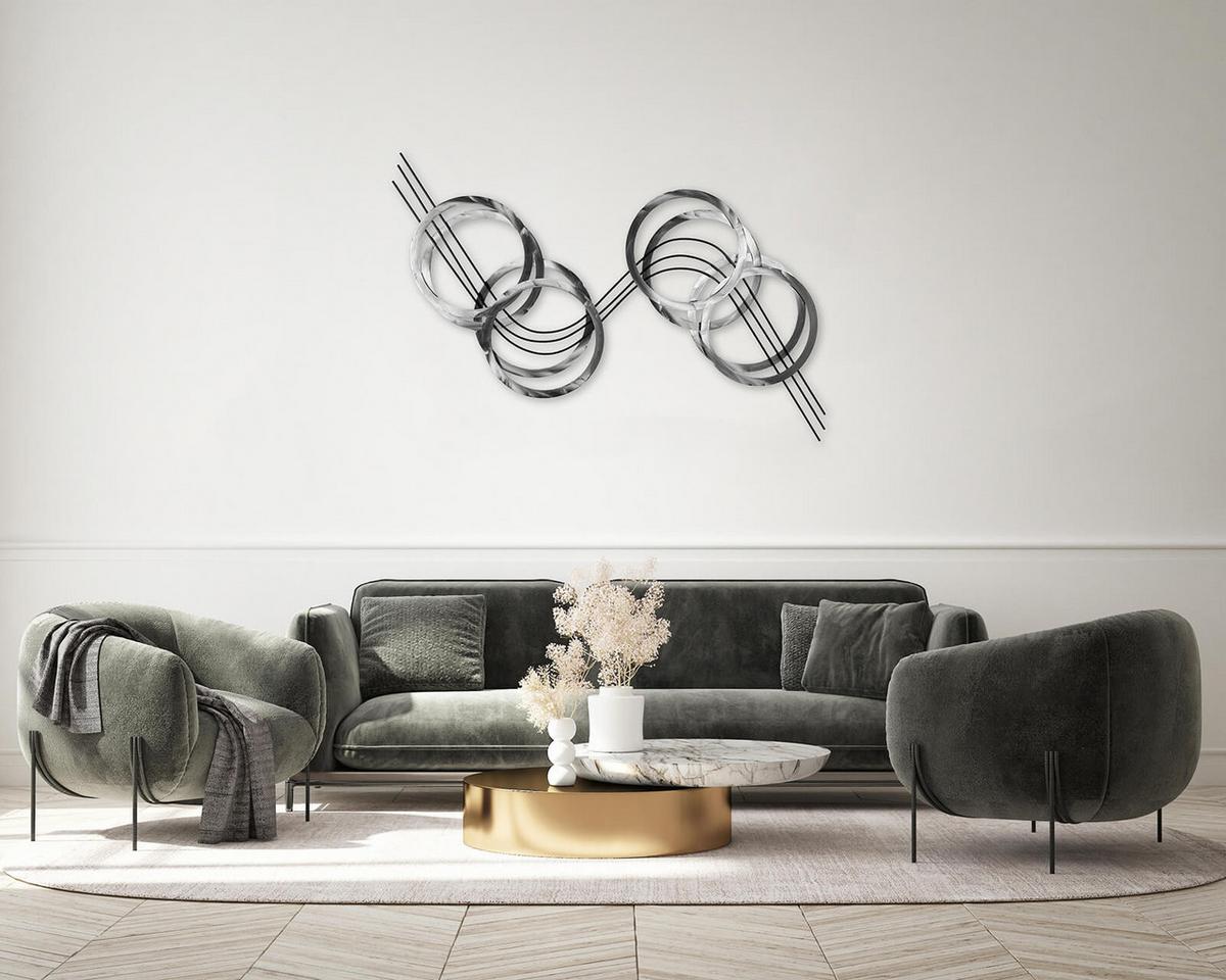 WANDDEKO Silber 115/67 cm - Silberfarben, Metall (3.5/67/5cm) - KUNSTLOFT