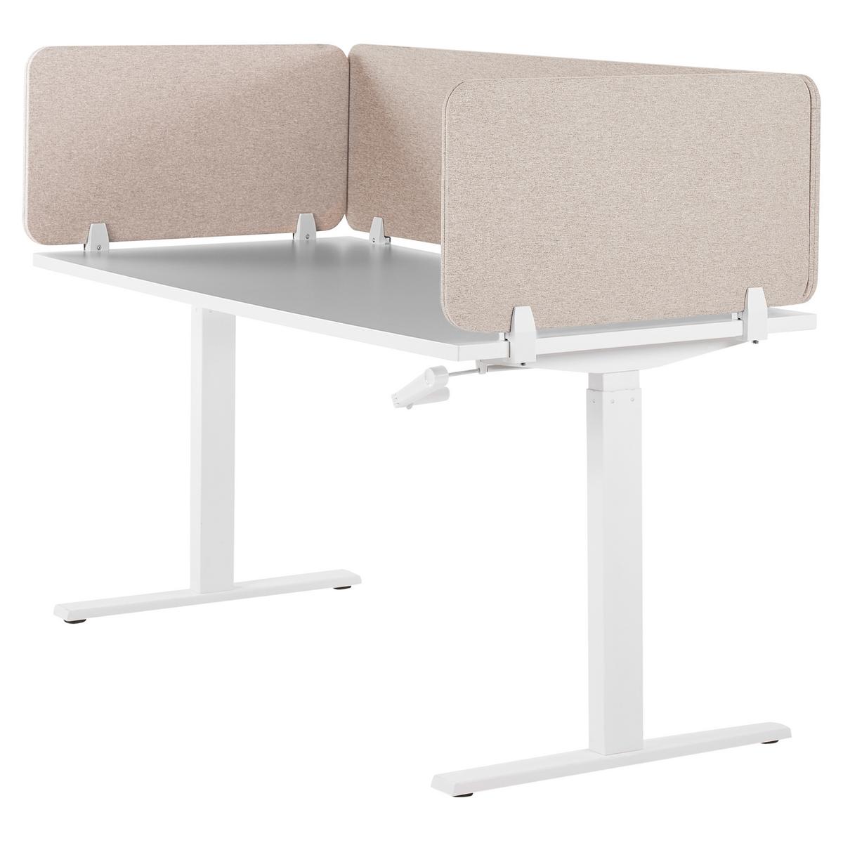 SCHREIBTISCHTRENNWAND 72 x 40 cm Beige Wally - Beige, Textil (72/40/2cm) - Beliani