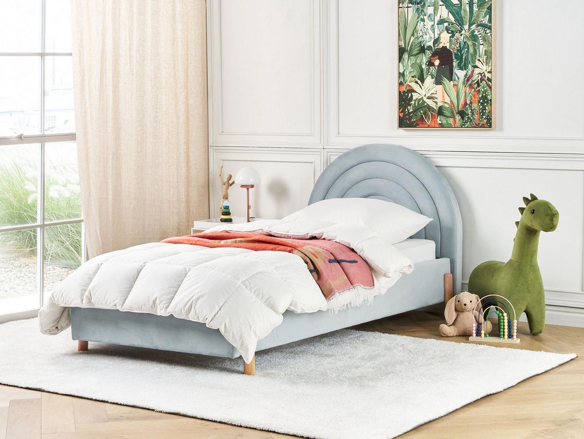 POLSTERBETT 90/200cm Hellblau Anet - Hellblau, Textil (90/200cm) - Beliani