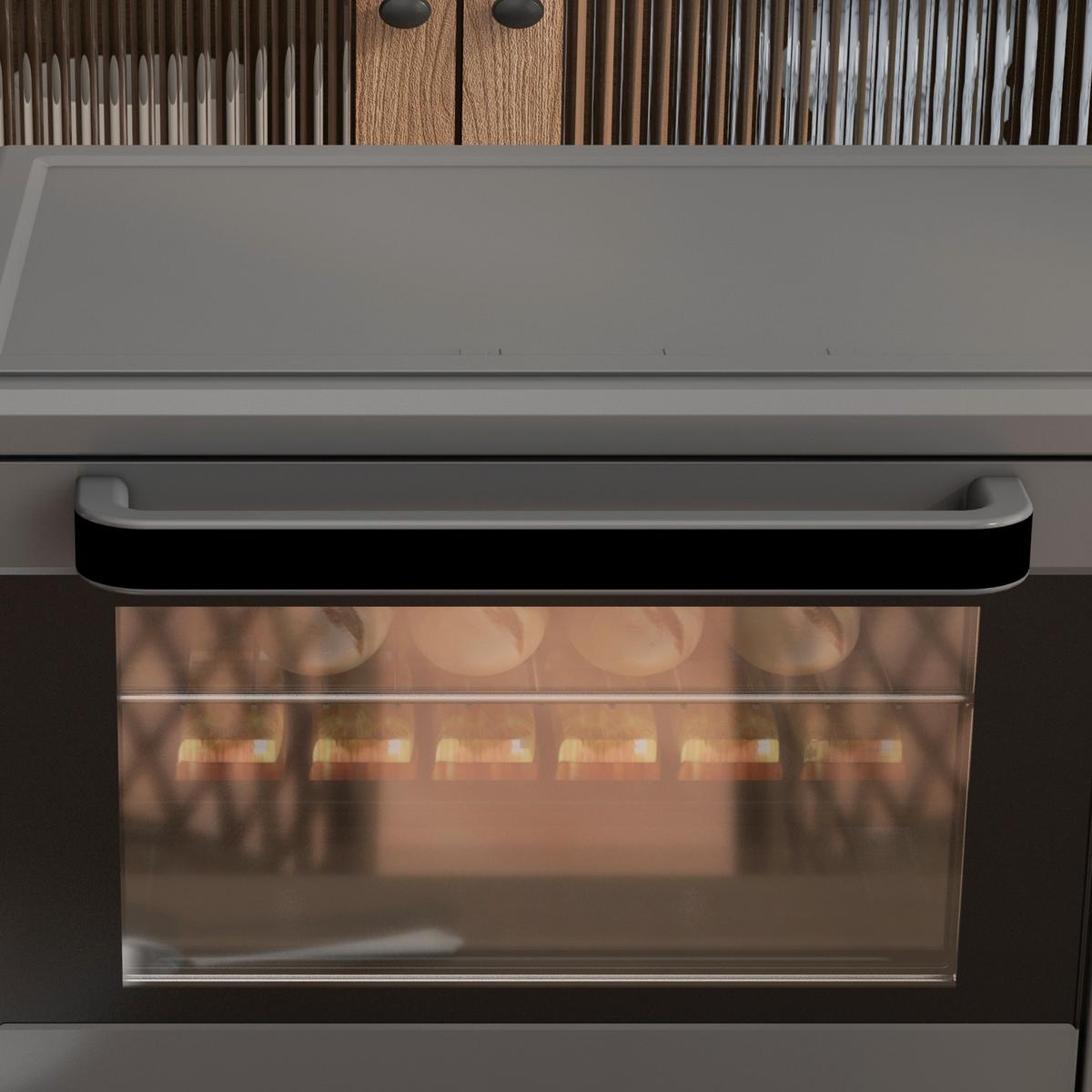 MINIBACKOFEN Grau - Grau, Metall (46.4/38/28.5cm) - HOMCOM