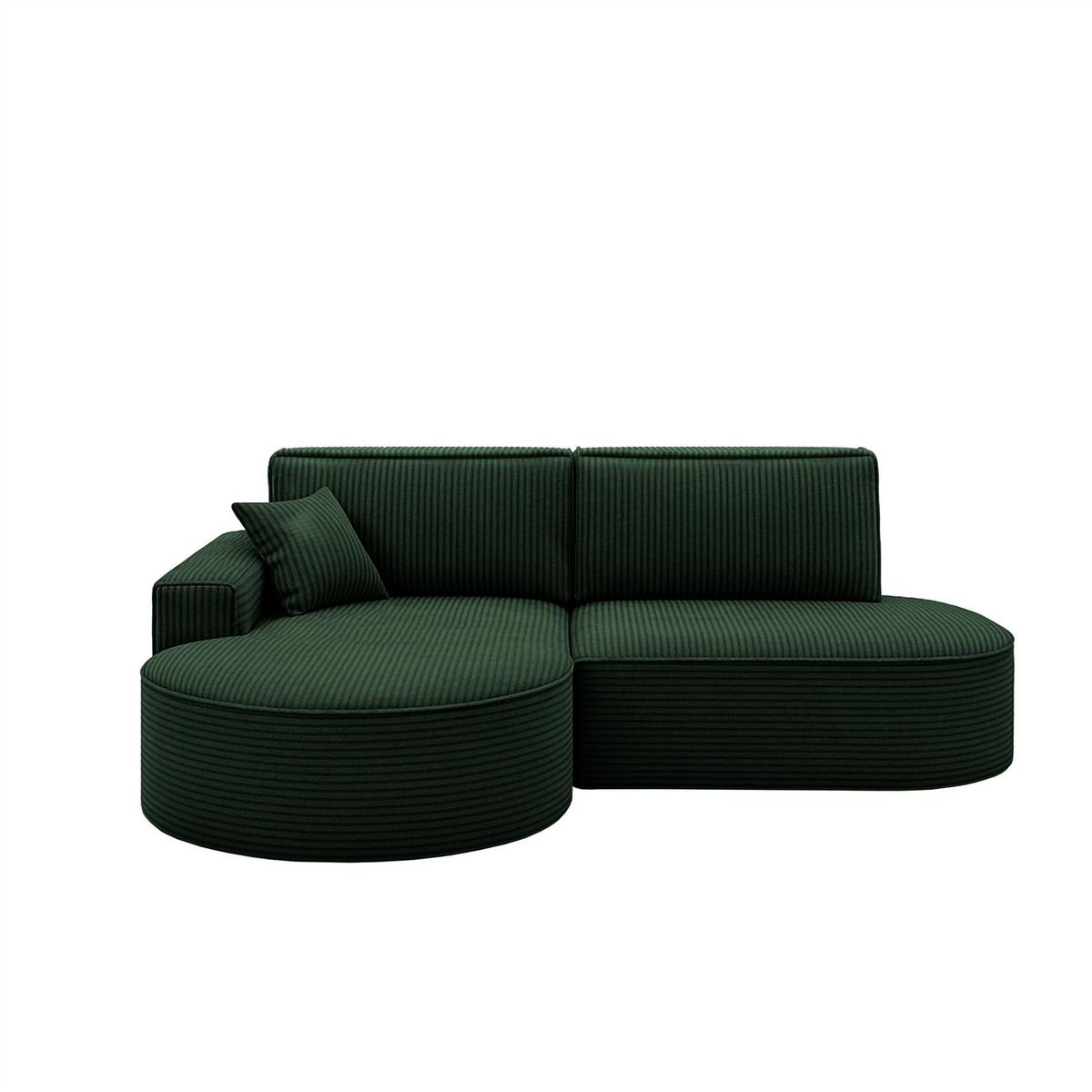 ECKSOFA Venedig Mit Schlaffunktion - Grün, Holzwerkstoff/Textil (278/179cm) - Fun Möbel