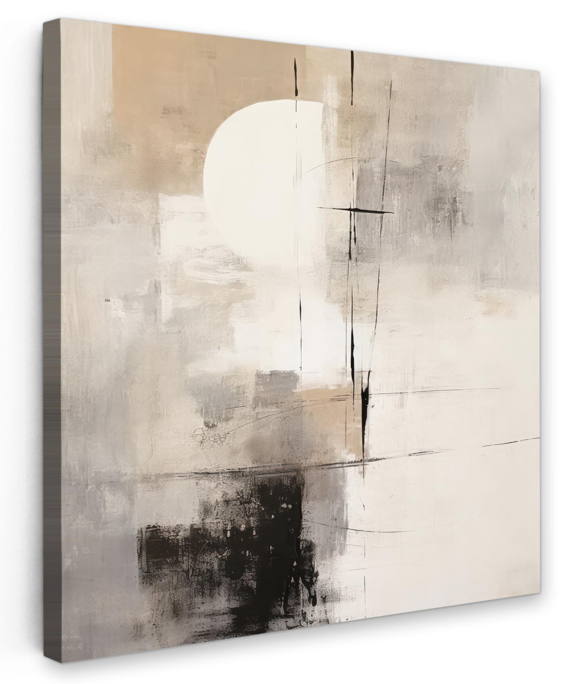 LEINWANDBILD Abstrakt - Kunst - Grau Deko Groß 90x90 cm - Hellgrau, Textil (90/90cm) - MuchoWow