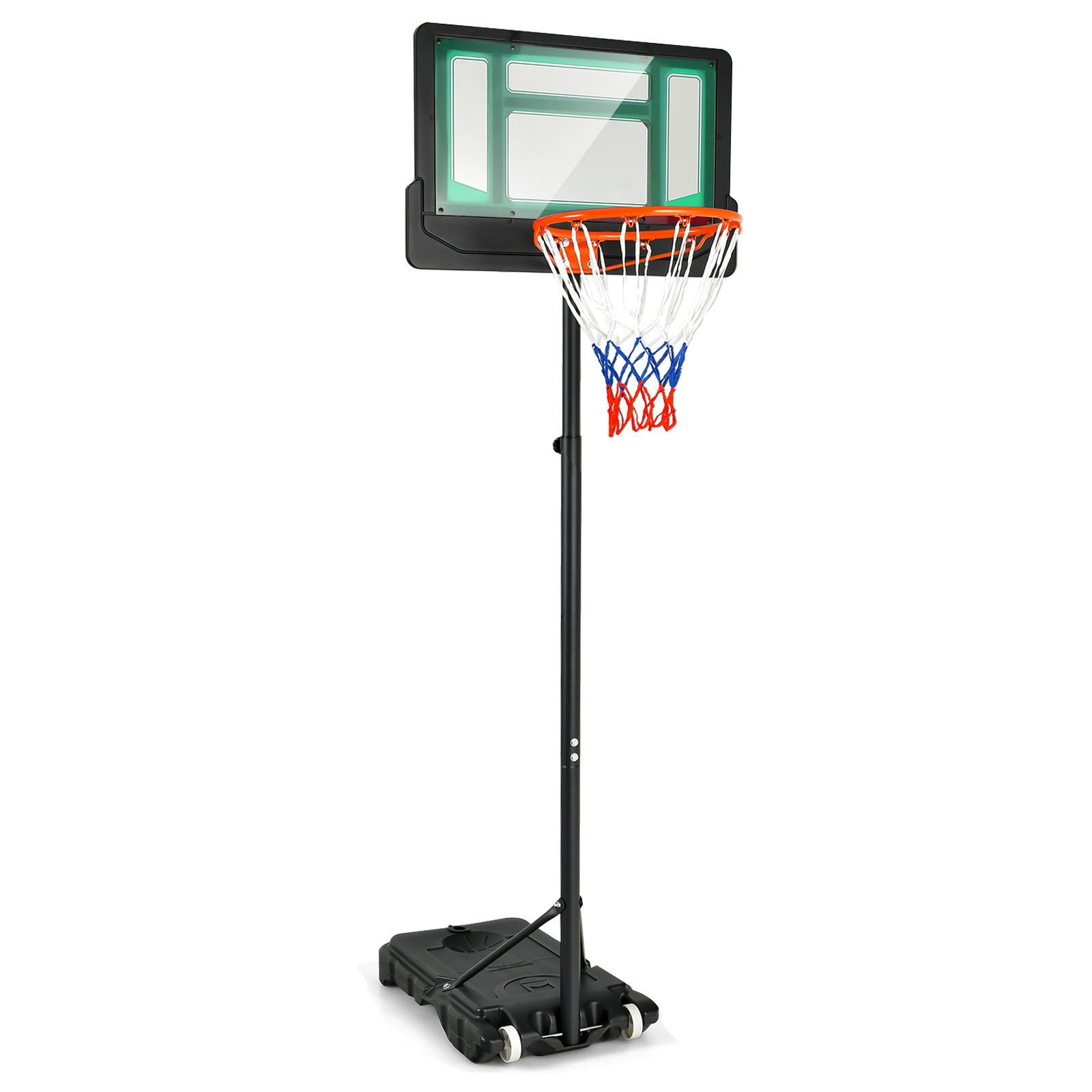 BASKETBALLKORB AUF RÄDERN Schwarz - Schwarz, Metall (75/45cm) - COSTWAY