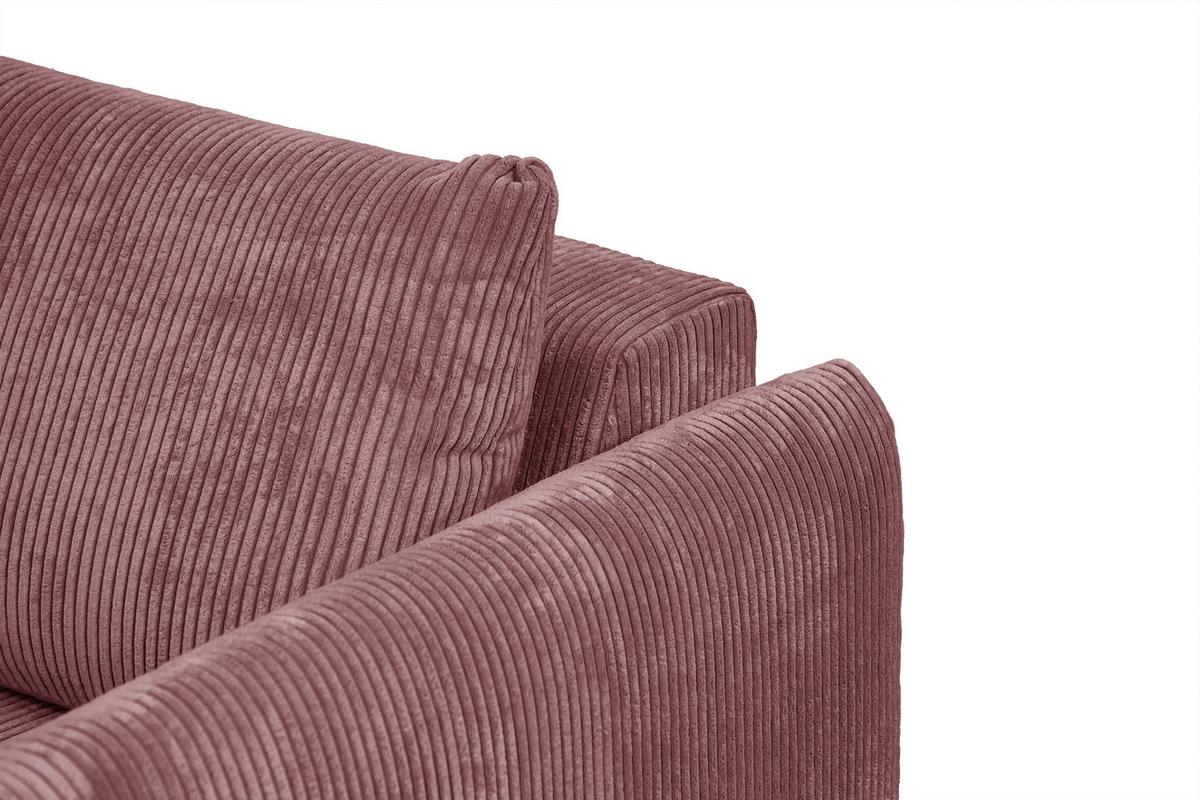 SOFA TAUER 3-Sitzer, altrosa - Altrosa/Schwarz, Holzwerkstoff/Kunststoff (112/84/206cm) - Wozimo