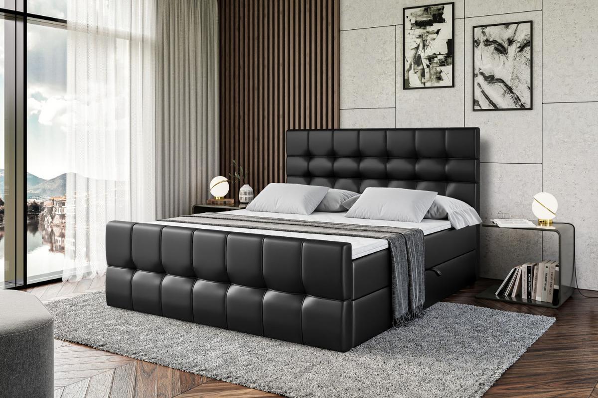 BOXBETT BERO-Z - 120 x 200 - H3 - Schwarz Hochglanz - Schwarz, Holzwerkstoff (120/200cm) - ALTDECOR
