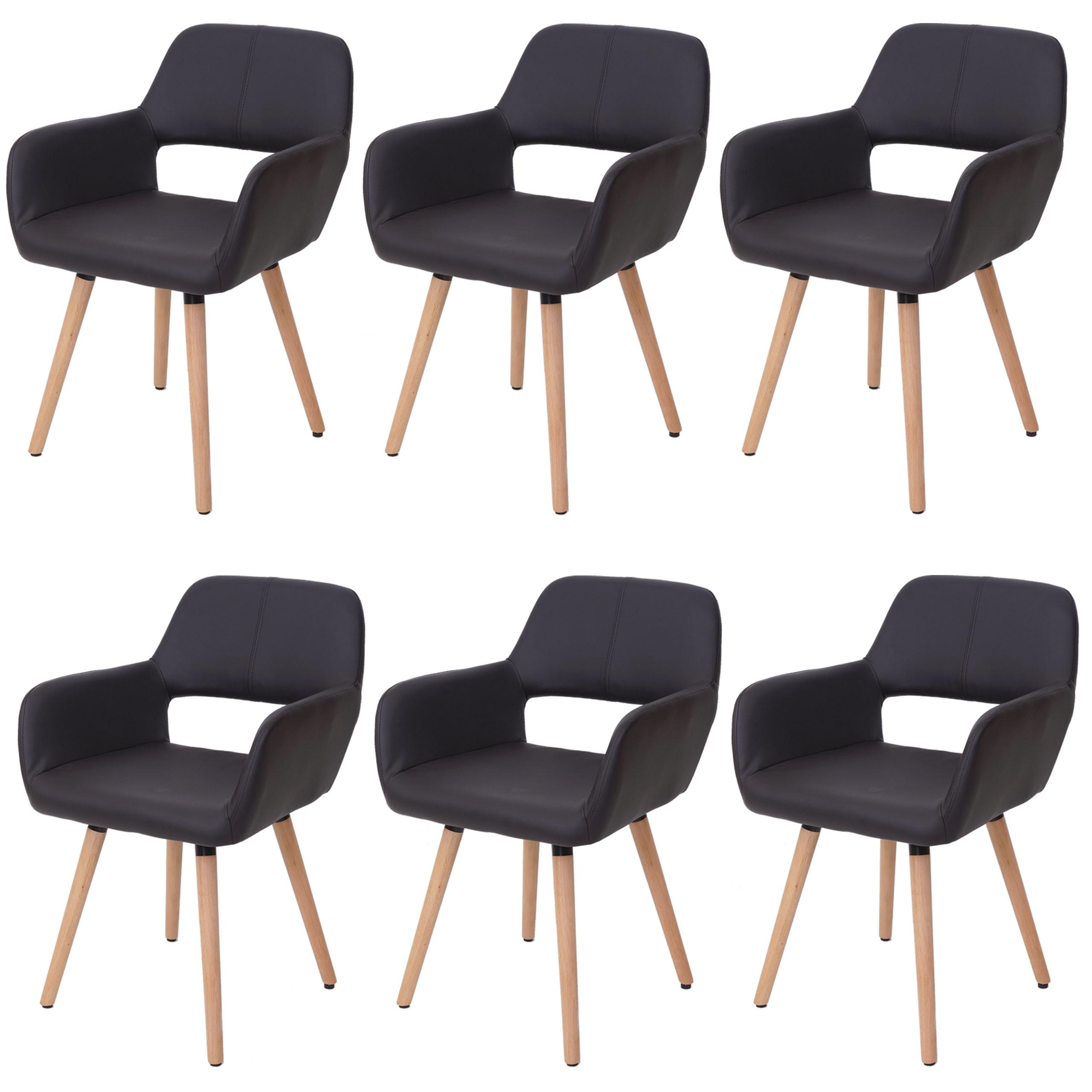 ESSZIMMERSTUHL Anthrazit 6er-Set - Anthrazit/Braun, Textil (56/78/57cm) - MCW