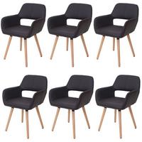 ESSZIMMERSTUHL Anthrazit 6er-Set - Anthrazit/Braun, Textil (56/78/57cm) - MCW