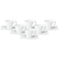 ESPRESSOTASSEN MIT UNTERTASSEN NewWave weiß 80 ml 6er Set - Weiß, Keramik (11.5/8.8/14cm) - Villeroy & Boch