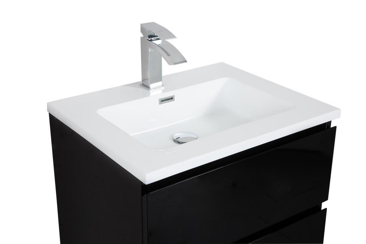 WASCHTISCHKOMBINATION Angela 2 Teile - Schwarz Matt - 60 x 48 x 52 cm - Schwarz/Weiß, Holz (60/52/48cm) - Badplaats