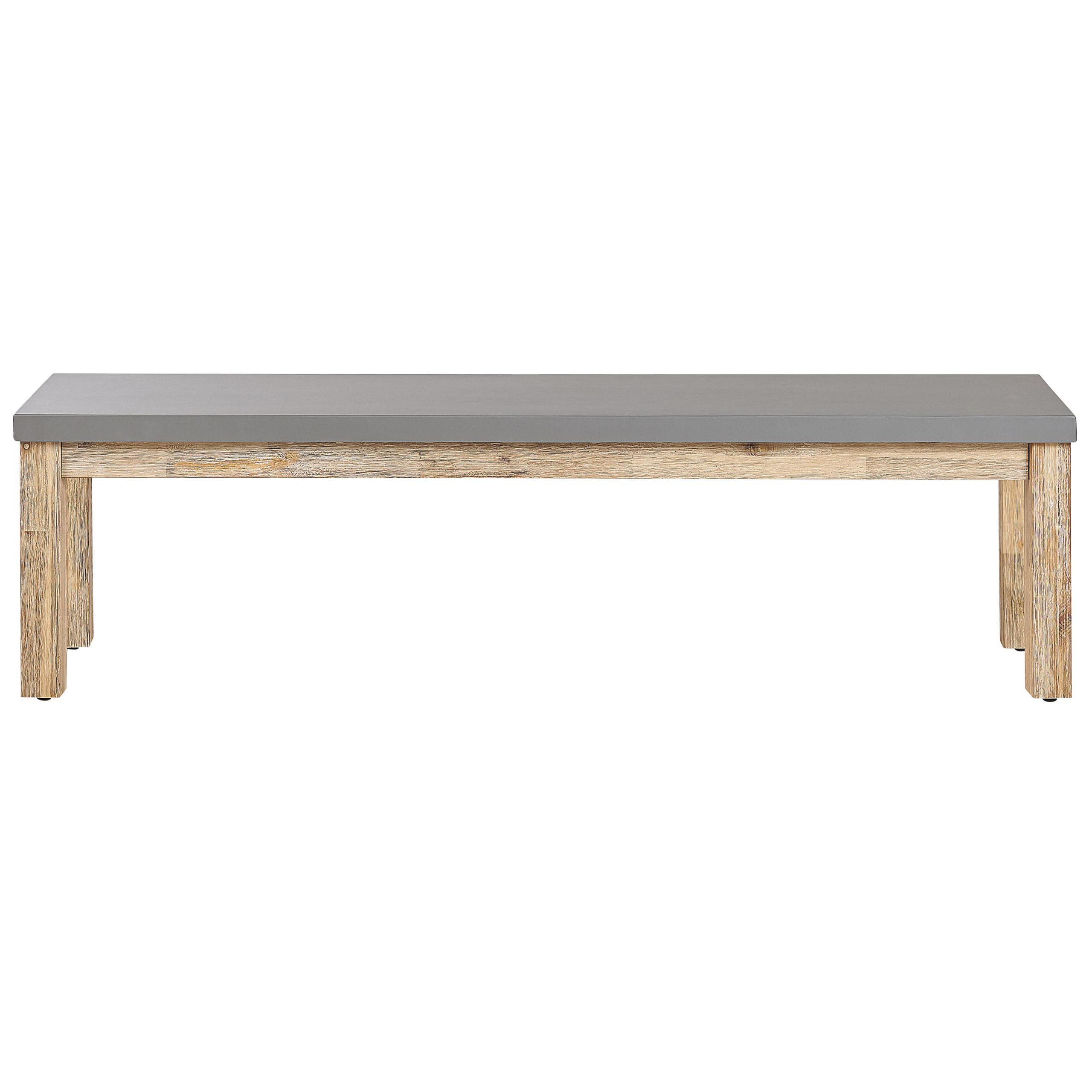 SITZBANK Beton/Akazienholz grau/heller Holzfarbton 160 cm Ostuni - Grau, Stein (160/45/40cm) - Beliani