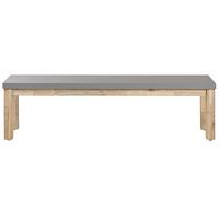 SITZBANK Beton/Akazienholz grau/heller Holzfarbton 160 cm Ostuni - Grau, Stein (160/45/40cm) - Beliani