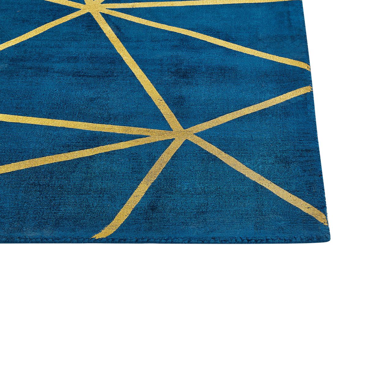 KURZFLOR-TEPPICH Havza 150/80 cm - Blau, Naturmaterialien (80/150cm) - Beliani