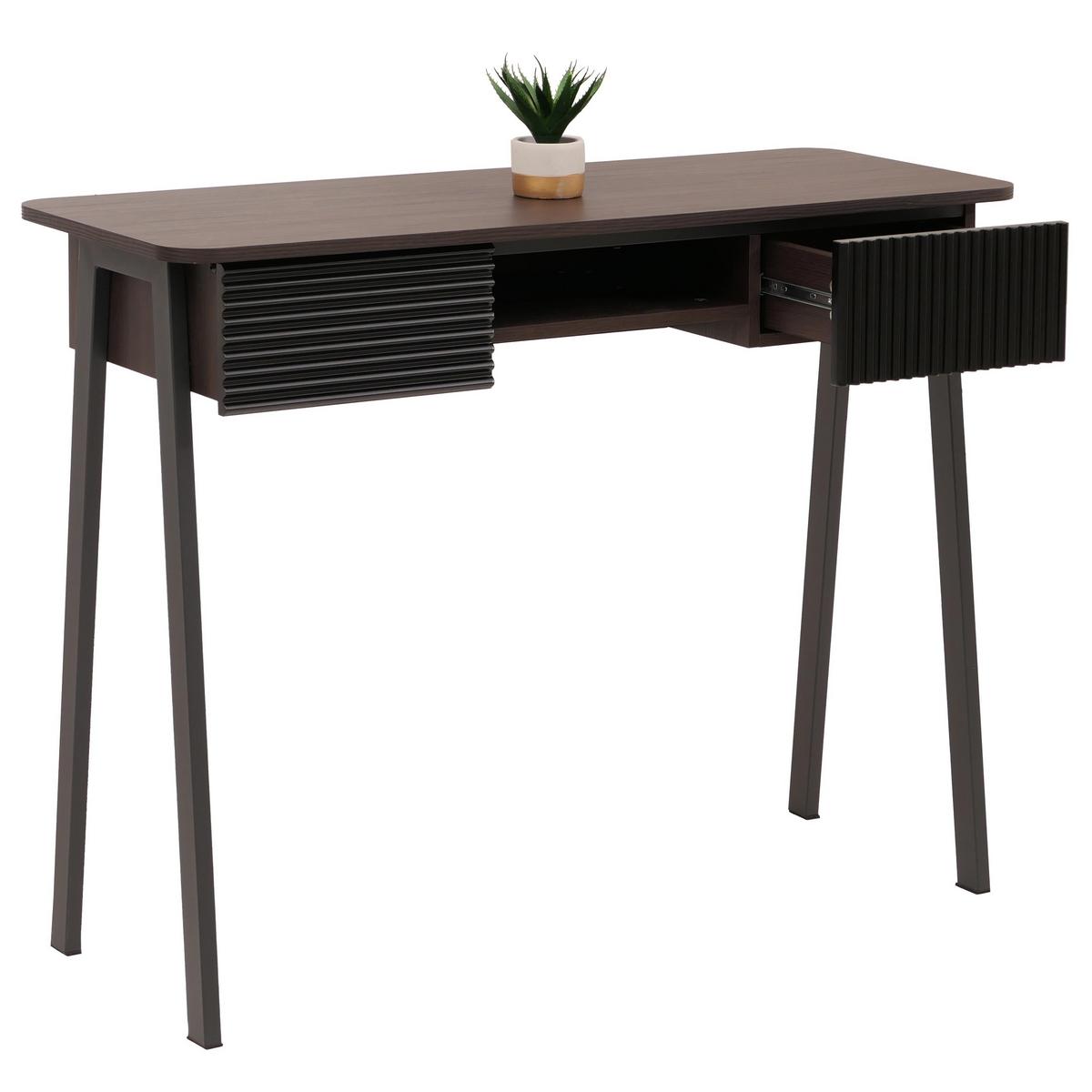 KONSOLENTISCH rechteck Walnuss Dekor - Walnussfarben, Metall (40/110/88cm) - MCW
