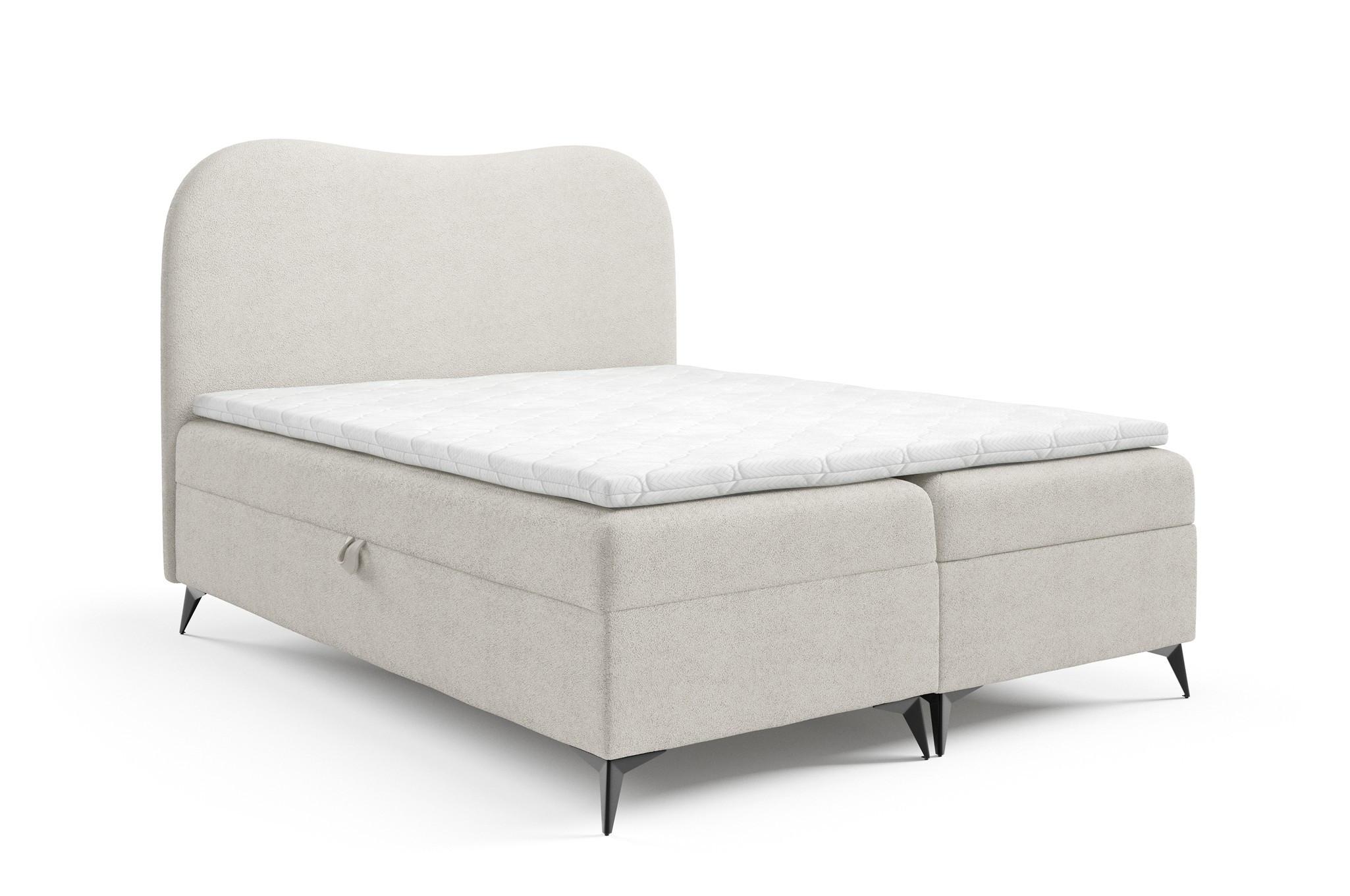 BOXBETT Blair Premium - Weiß, Holzwerkstoff/Textil (140/200cm) - Fun Möbel