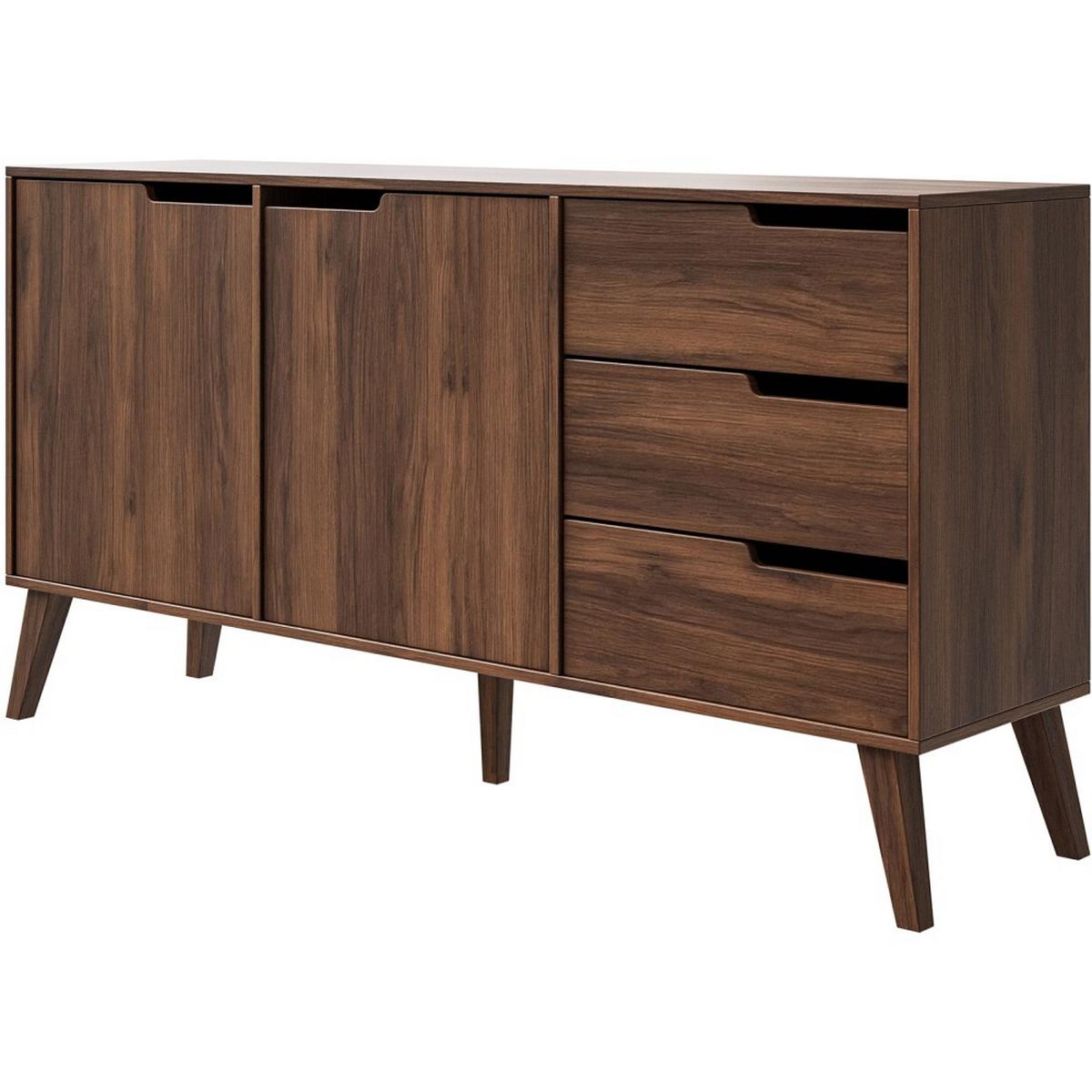 KOMMODE Norel mit 3 Schubalden und 2 Türen, Walnuss - Walnussfarben, Holz/Holzwerkstoff (160/80/40cm) - Beautysofa