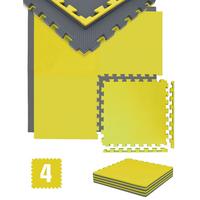 BODENSCHUTZMATTE, 50 x 50cm x 2cm, 4 er Set, Gelb Grau - Gelb, Kunststoff (50/50cm) - eyepower