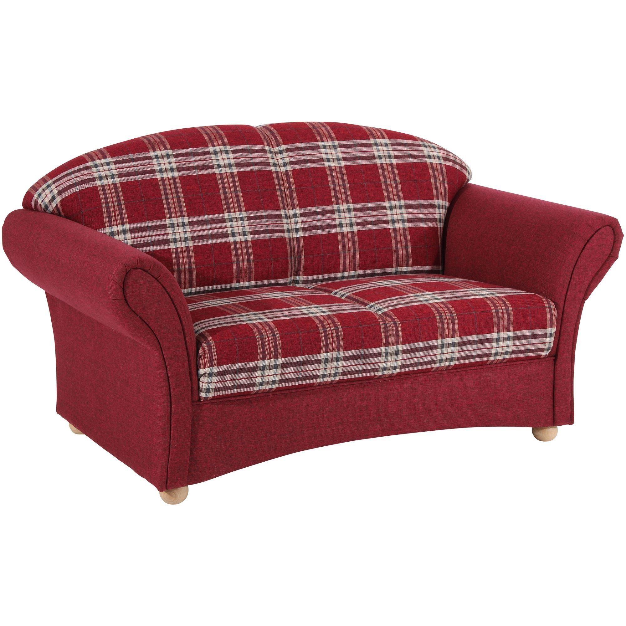 SOFA 2-Sitzer Kama Bezug Flachgewebe Buche natur / rot - Rot, Kunststoff (151/85/81cm) - 58aufmkessel