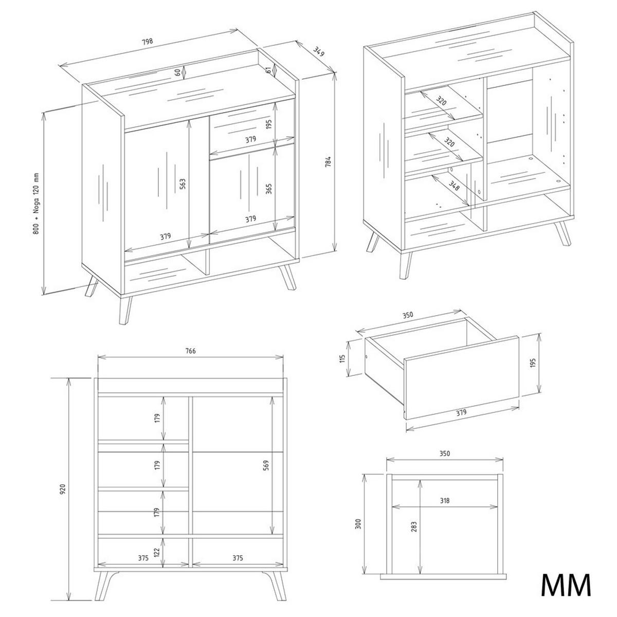 KOMMODE Weiß 80/92/35 - Weiß, Holzwerkstoff (80/92/35cm) - RAUMHIRSCH FURNITURE
