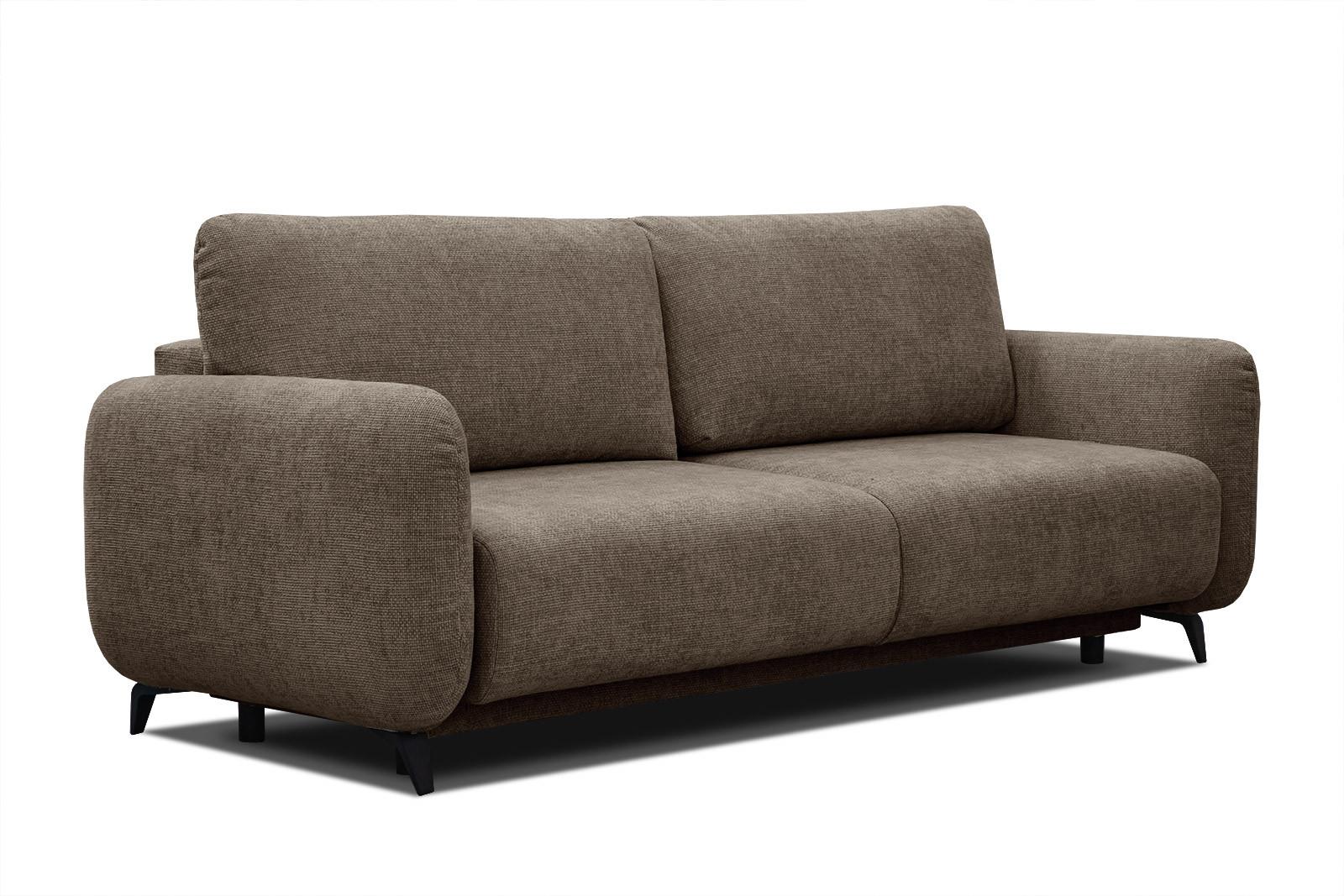 SOFA DRAKE 3-Sitzer mit Schlaffunktion, taupe - Taupe/Braun, Holz/Textil (232/90/107cm) - Wozimo