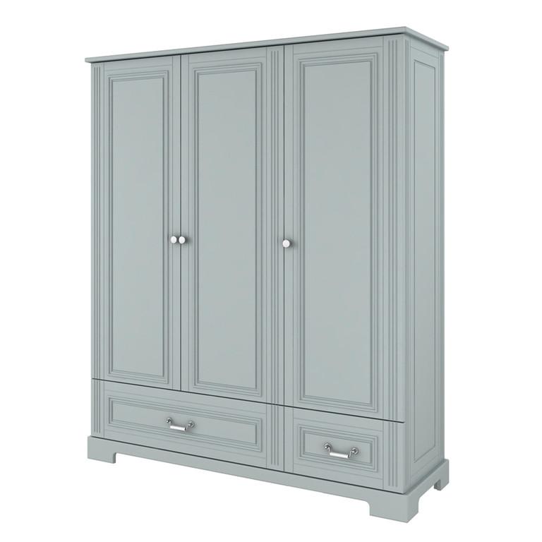 SCHRANK 3 Türen Grau - Grau, Holzwerkstoff (150/180/51cm) - Petits-meubles