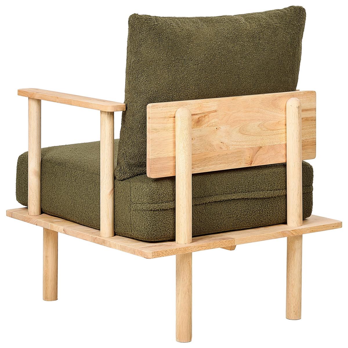 SESSEL Dunkelgrün Asker - Dunkelgrün/Braun, Textil (70/87/74cm) - Beliani