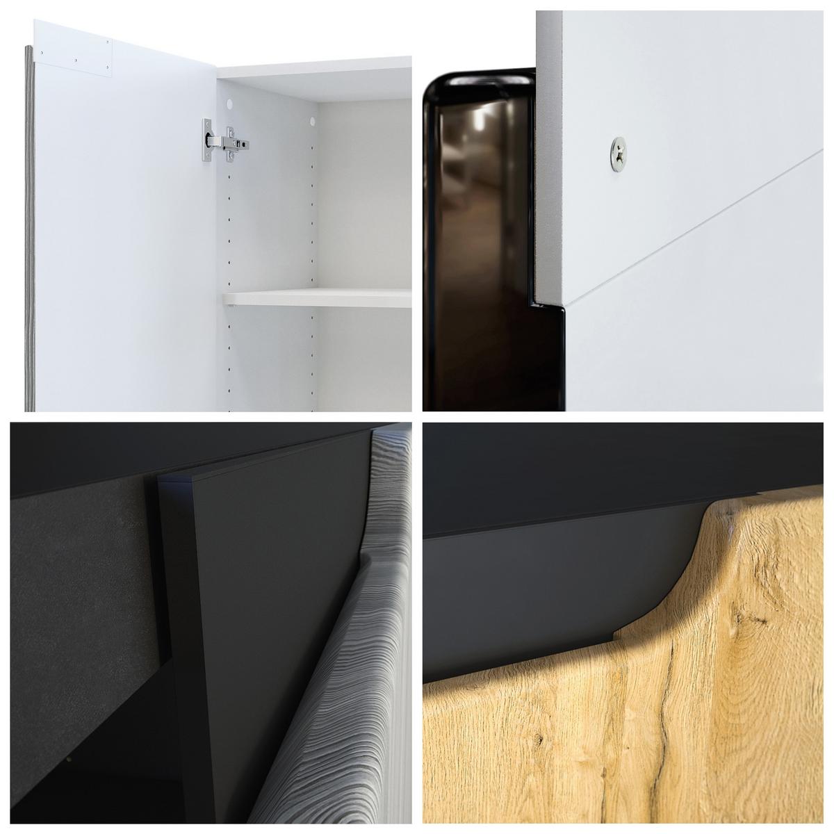 KOMMODE Logan Fronten in Avola-Anthrazit - Anthrazit, Holzwerkstoff (82/78/37cm) - Vladon