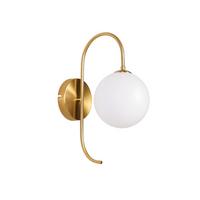 WANDLEUCHTE Thromar 26/15/36 cm - Goldfarben/Weiß, Glas/Metall (15/36/26cm) - ZMH