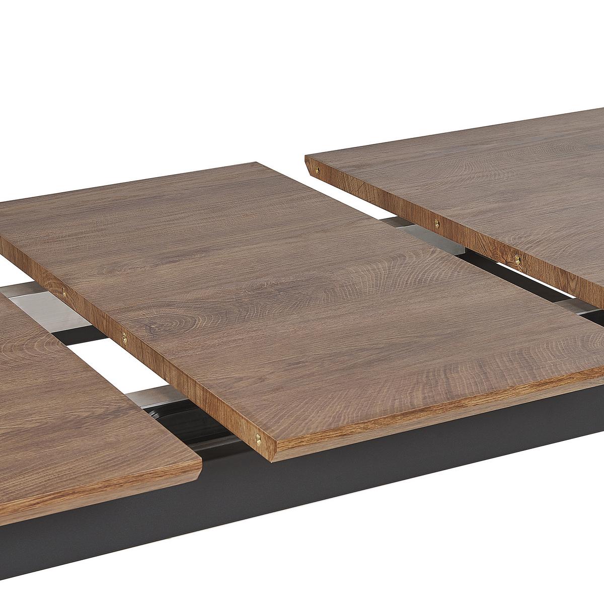 ESSTISCH 160-200/90/78 cm Dunkelbraun, Schwarz, Goldfarben Rechteckig California - Dunkelbraun, Holzwerkstoff (200/90/78cm) - Beliani
