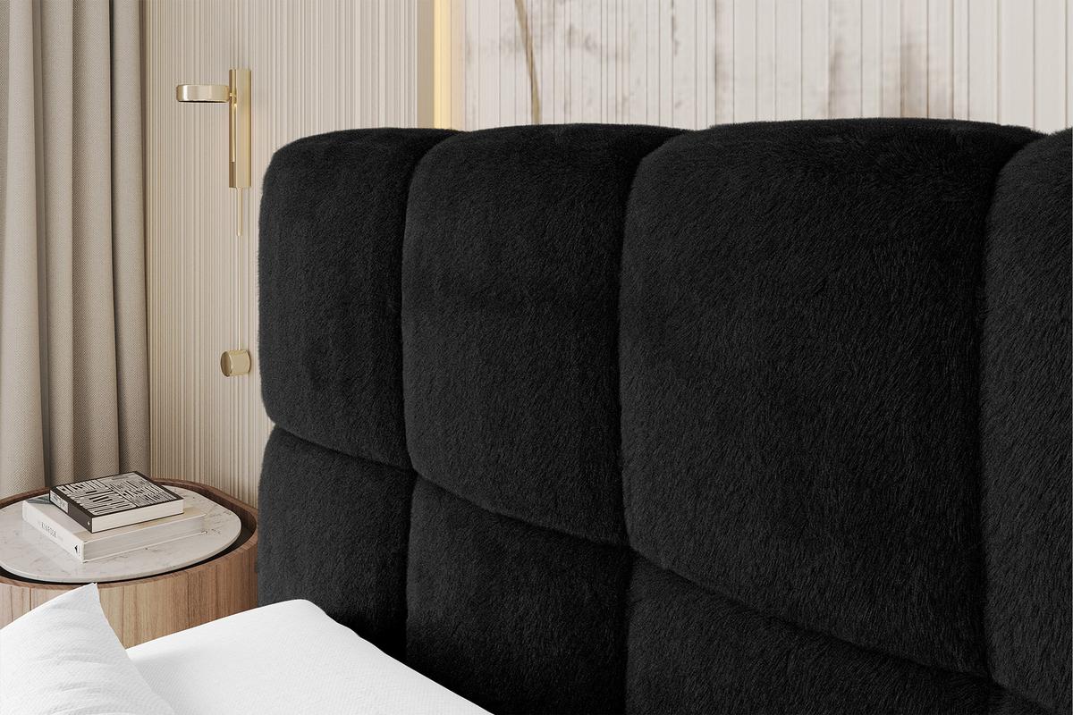 BOXBETT - AURI-H3 - 160x200 Schwarz Lapitt - Schwarz Hochglanz/Schwarz, Holzwerkstoff (160/200cm) - ALTDECOR