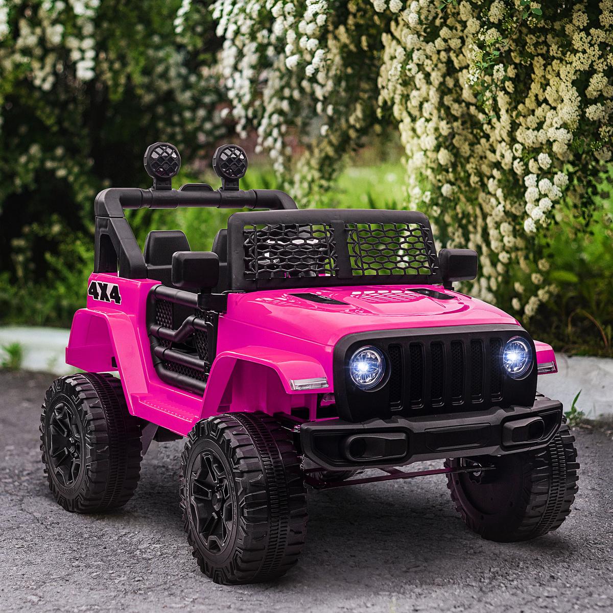 KINDER-ELEKTROAUTO aus Kunststoff Metall Rosa - Rosa, Kunststoff (100/65/72cm) - HOMCOM