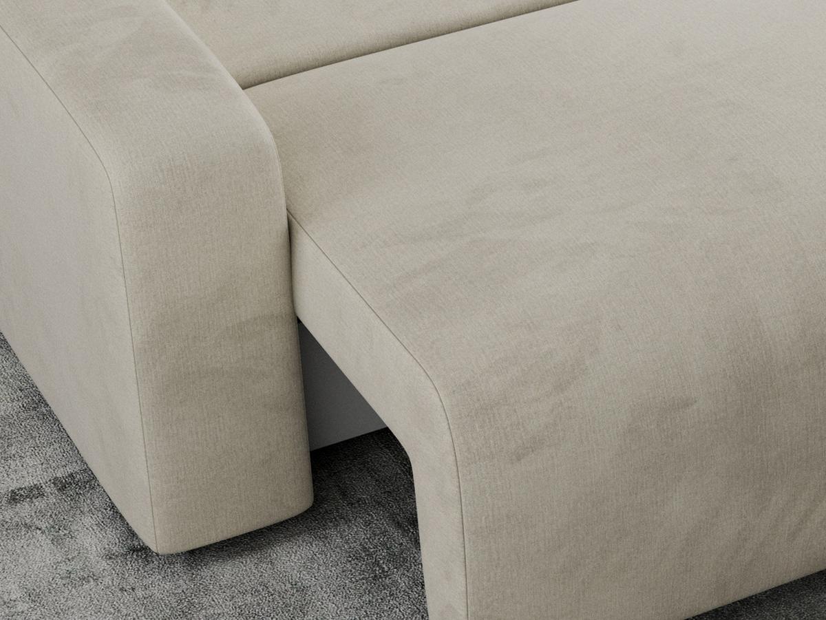 ECKSOFA ARGOS Beige Velours - Beige/Schwarz, Kunststoff/Textil (245/150cm) - MKS