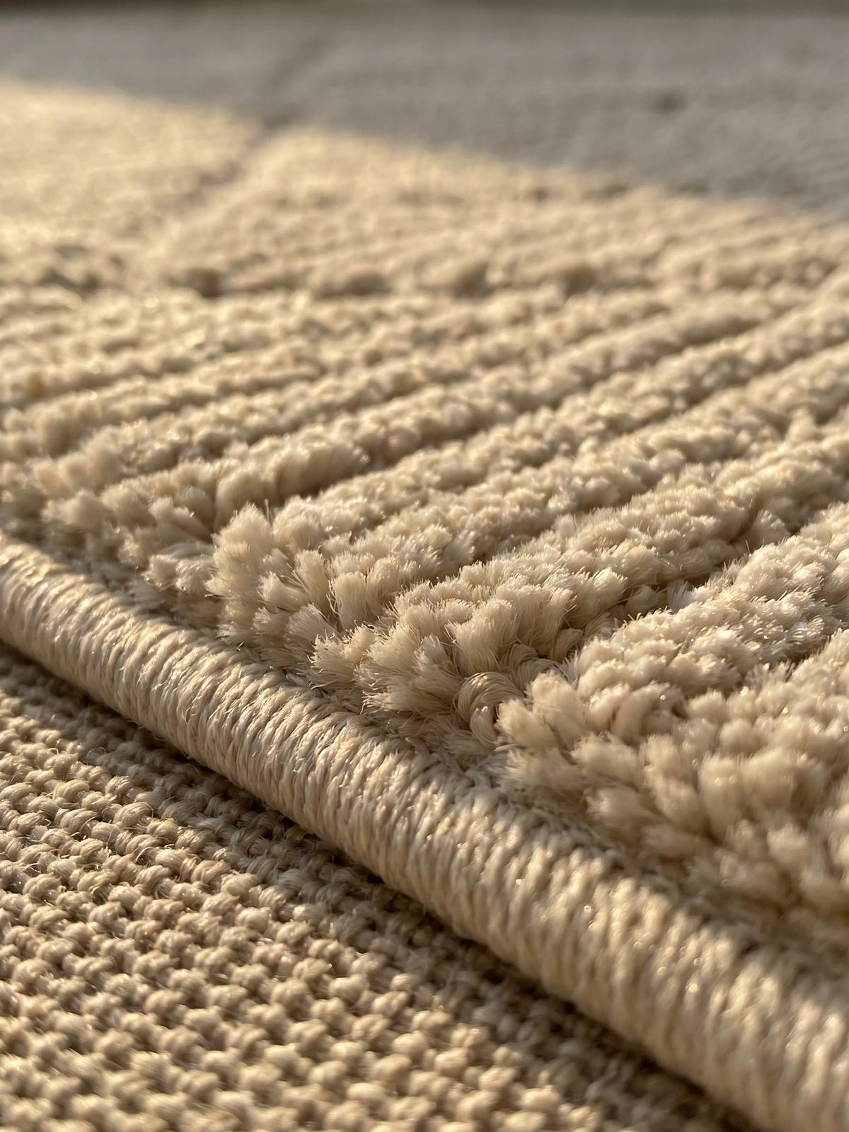 TEPPICH Outdoor ENGADIN in Creme, im Skandi-Stil mit 3D-Design, Ø 120 cm - Beige, Textil (120/120cm) - KADIMA DESIGN