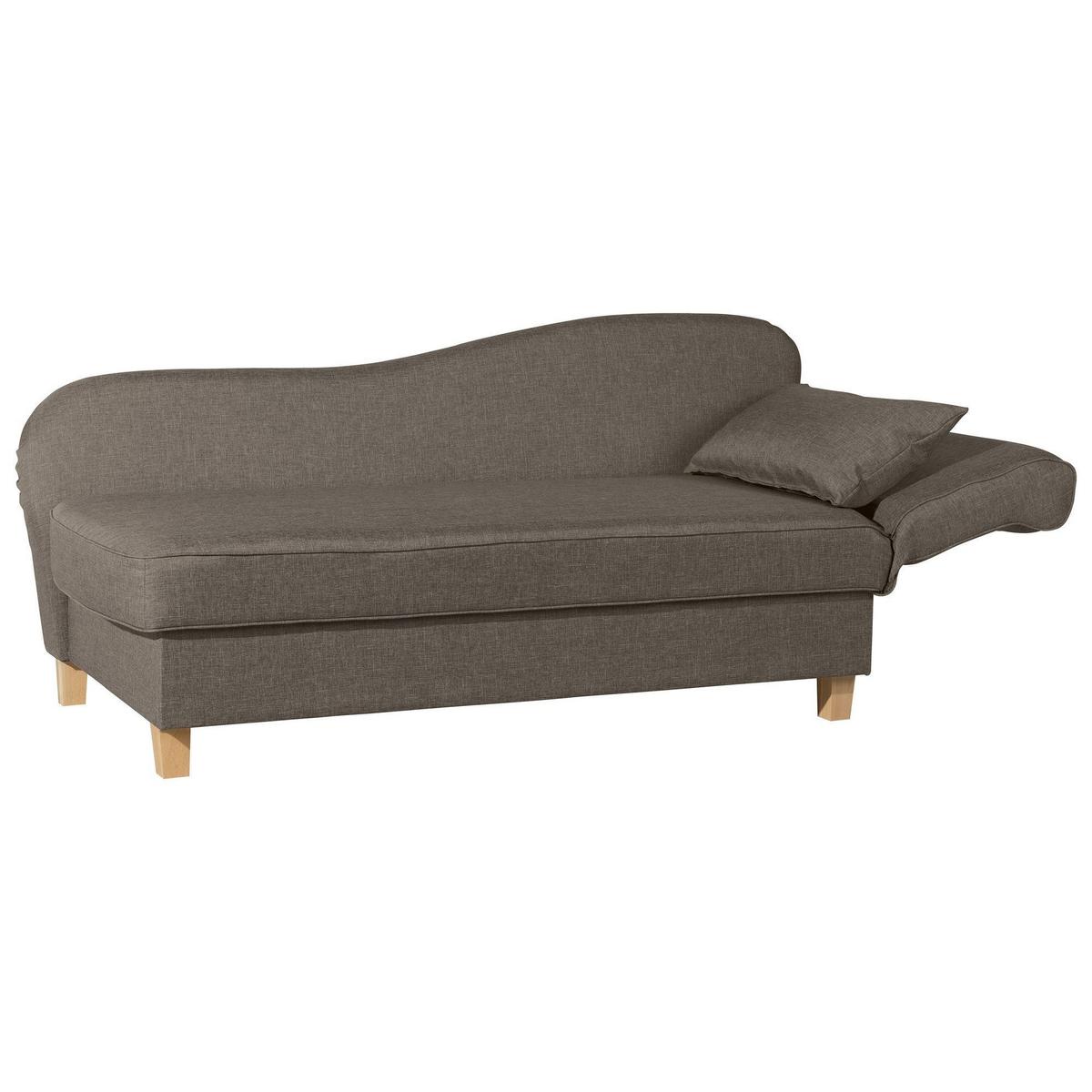 RECAMIERE mit Armteil rechts klappbar Katia Bezug Flachgewebe Buche natur / sahara - Sahara, Kunststoff (190/82/88cm) - 58aufmkessel