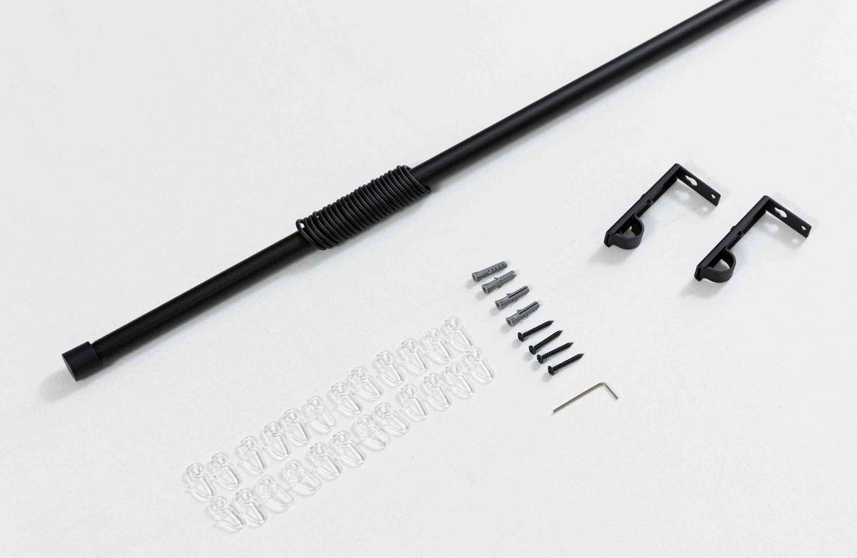 GARDINENSTANGE Ningbo Ø16/19 mm Schwarz - Schwarz, Metall (210cm) - Gardinenbox