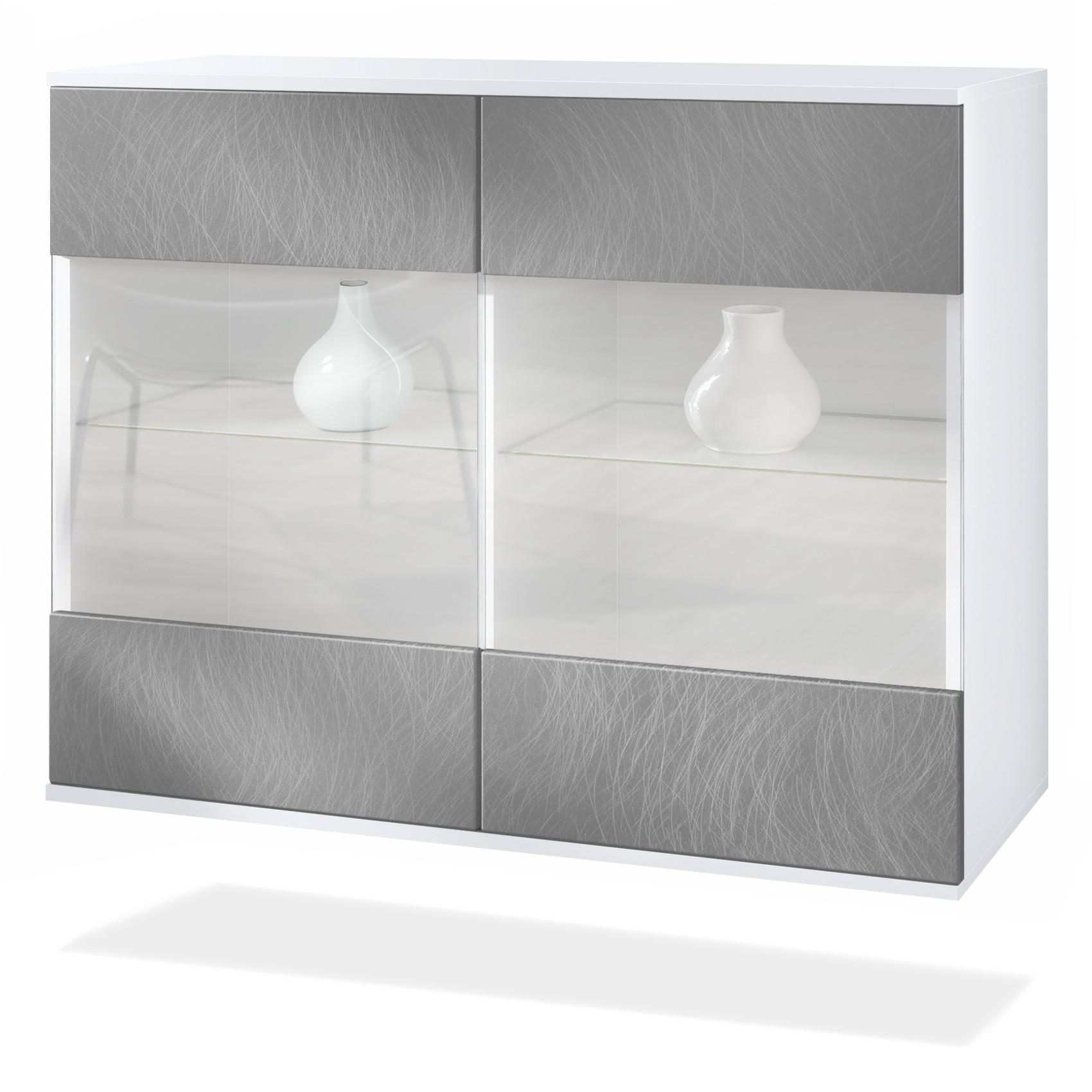 KOMMODE Bari Scratchy Metal - Silberfarben, Holzwerkstoff (92.5/73.5/35cm) - Vladon