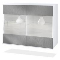 KOMMODE Bari Scratchy Metal - Silberfarben, Holzwerkstoff (92.5/73.5/35cm) - Vladon