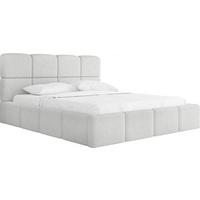 POLSTERBETT Tivio mit Bettkasten, Grau Boucle 120x200 cm - Birkefarben/Hellgrau, Holzwerkstoff/Kunststoff (120/200cm) - WFL GROUP