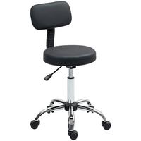 DREHHOCKER Kunstleder Schwarz - Silberfarben/Schwarz, Kunststoff/Metall (51/93/46cm) - HOMCOM