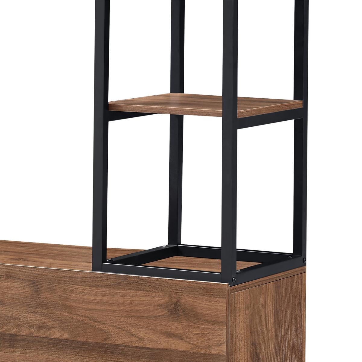 GARDEROBENSTÄNDER Egmating - Walnussfarben/Schwarz, Holzwerkstoff/Metall (120/180/40cm) - [en.casa]