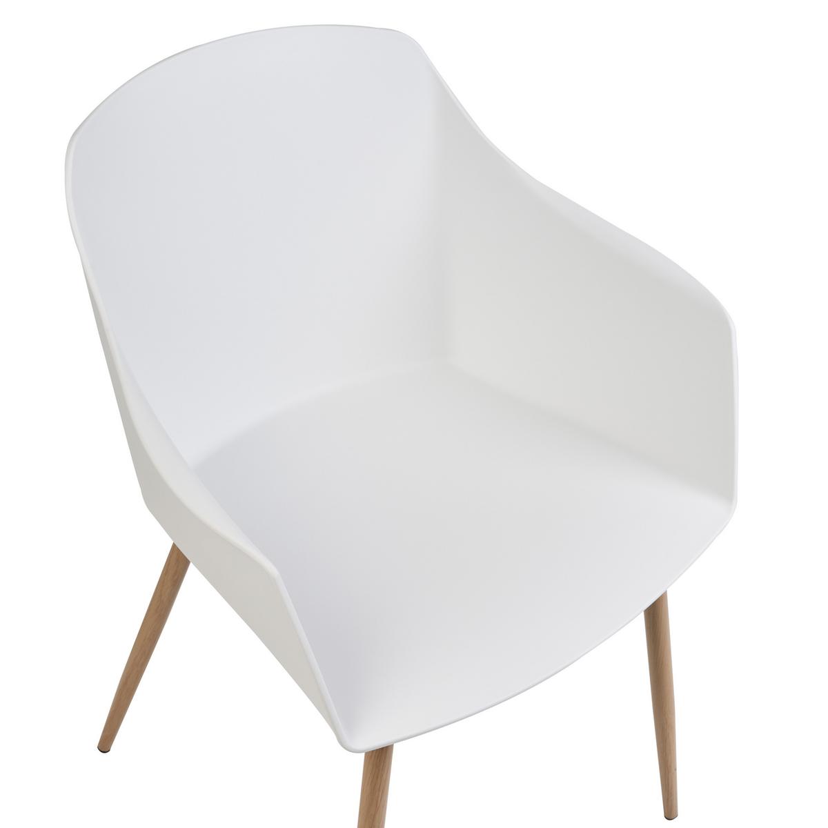 ESSZIMMERSTUHL 2er-Set Kunststoff Weiß/Heller Holzfarbton Fonda II - Grün, Kunststoff/Metall (57/83/51cm) - Beliani