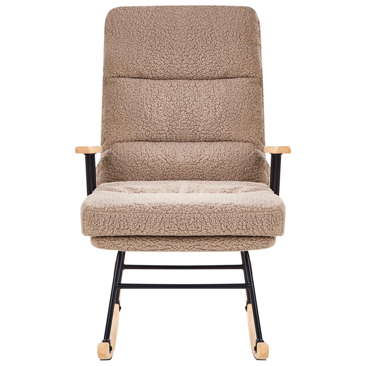 SCHAUKELSESSEL Beige Eskelin - Beige/Schwarz, Textil (58/103/97cm) - Beliani