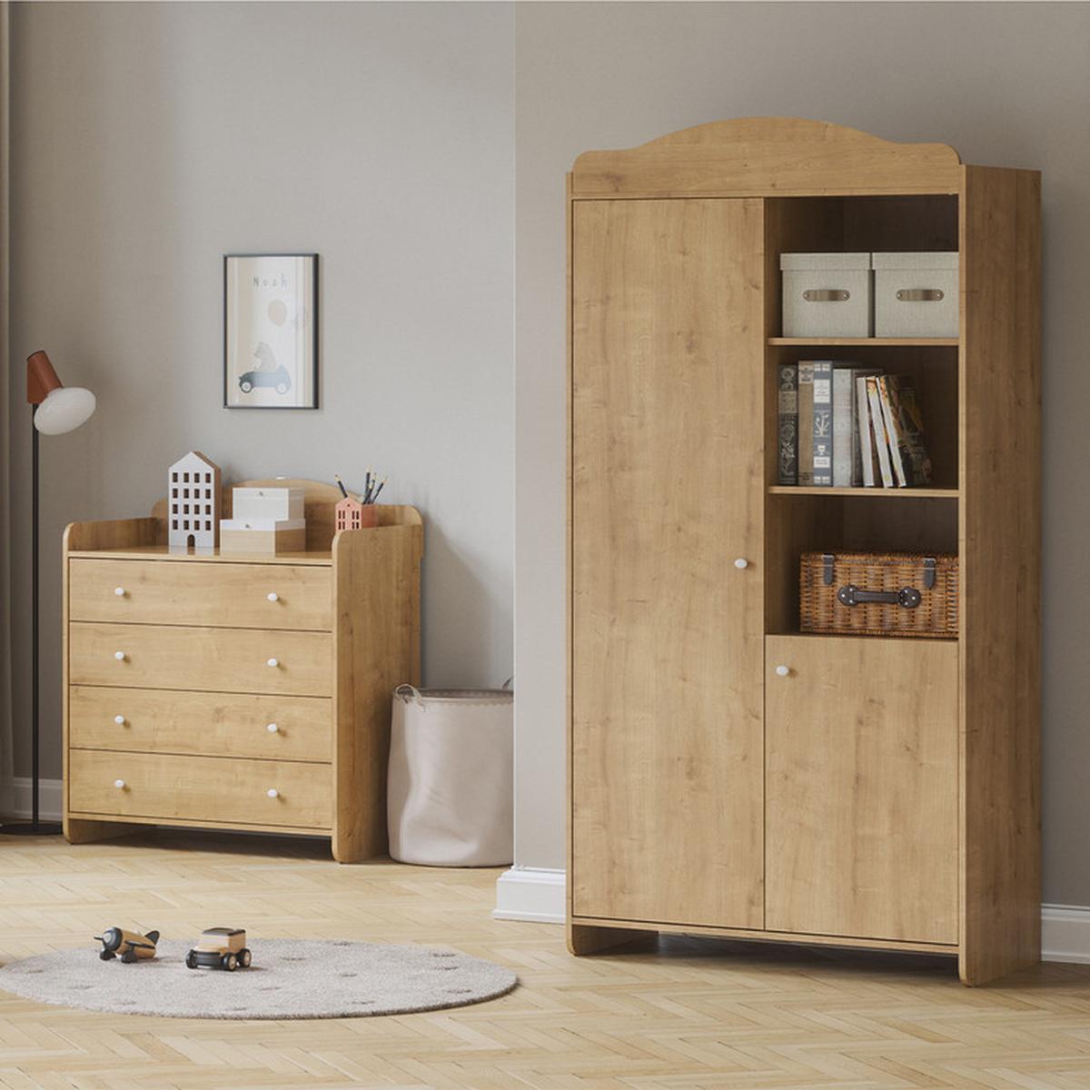 KINDERKOMMODE Megeve Holz - Braun, Holzwerkstoff (90.4/105.4/51.7cm) - Petits-meubles